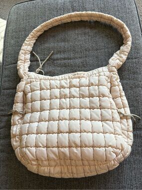 Urban Expressions Quilted Shoulder Bag in Light Beige